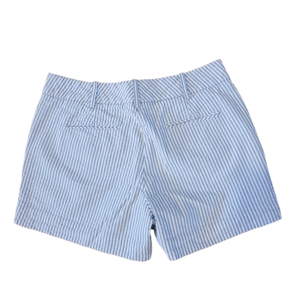 Sandro Blue White Cotton Seersucker Summer Shorts Size 8 - Picture 2 of 4